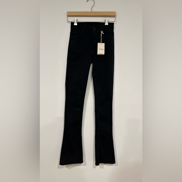 MOTHE Denim Runaway Not Guilty Skinny Flare Jeans Black Size 24 - Picture 4 of 6